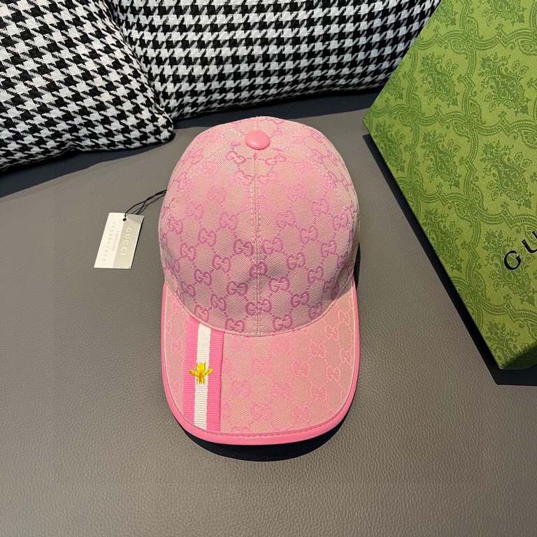 .With box cloth bag, Gucci (Gucci) latest original single baseball cap, bee webbing. Counter 11 open mold customized, the highest version, the original canvas material   head layer cowhide, lightweight and breathable! In