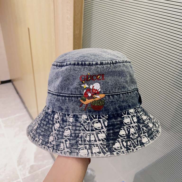 with dust bag [GUCCI Gucci] 2023 new cowboy hipster pattern model fisherman hat, out of the street essential super good with, hurry to get!