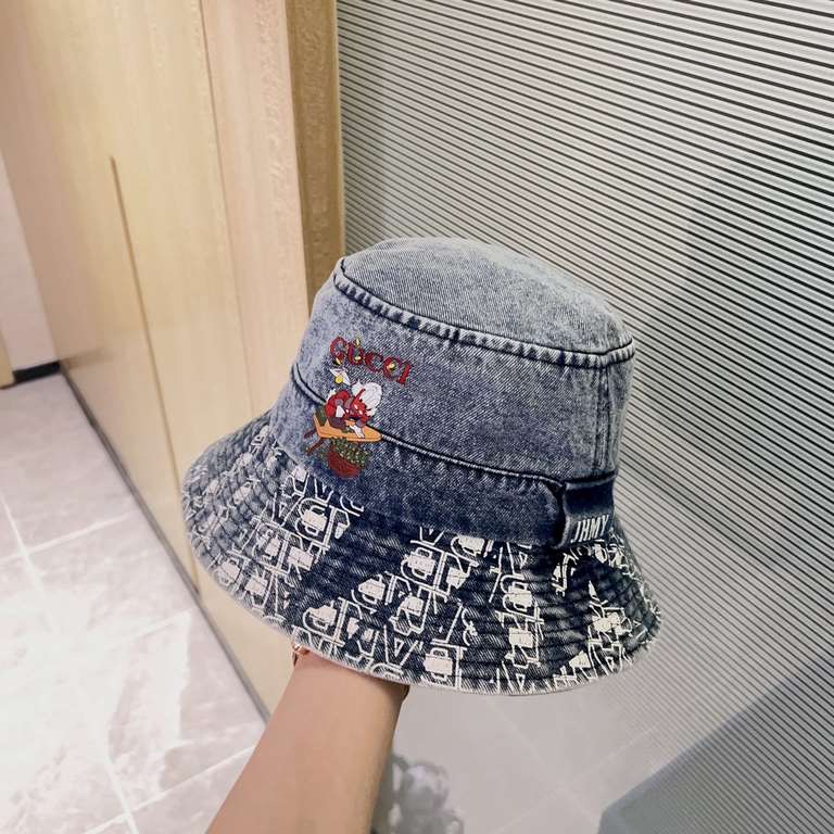 with dust bag [GUCCI Gucci] 2023 new cowboy hipster pattern model fisherman hat, out of the street essential super good with, hurry to get!