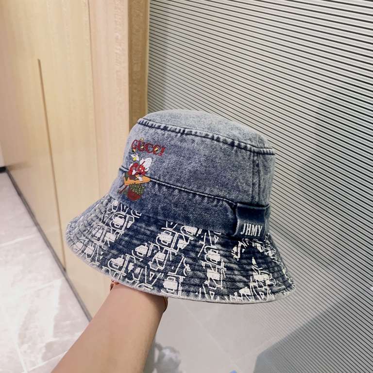 with dust bag [GUCCI Gucci] 2023 new cowboy hipster pattern model fisherman hat, out of the street essential super good with, hurry to get!