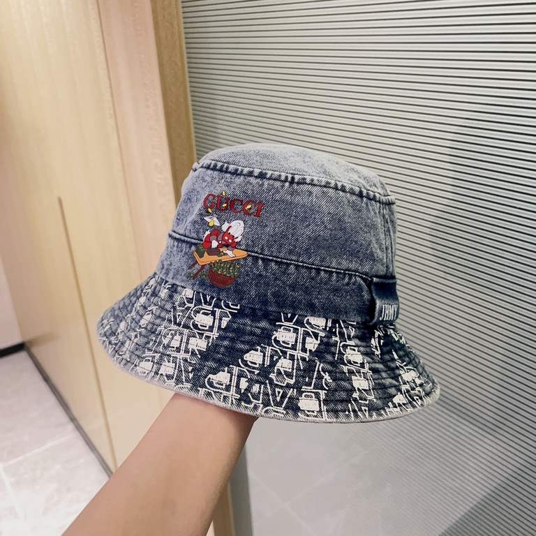 with dust bag [GUCCI Gucci] 2023 new cowboy hipster pattern model fisherman hat, out of the street essential super good with, hurry to get!