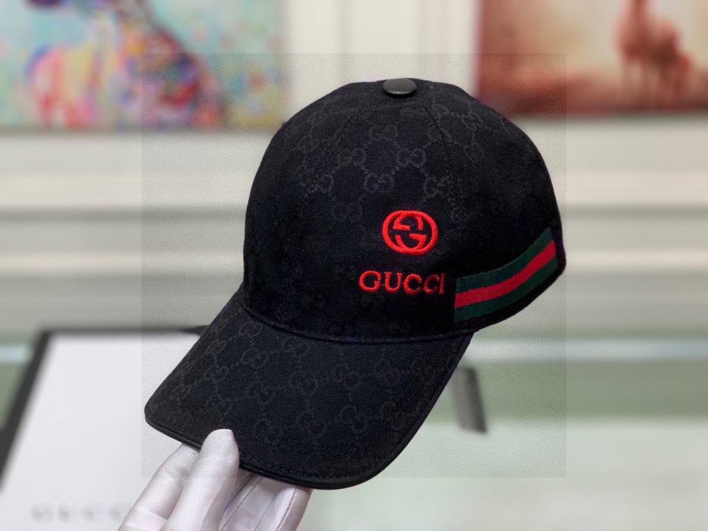 Wannabe classic model shipment!With box cloth bag, Gucci (Gucci) classic original single baseball cap    gucci small embroidery, counter 11 open mold customized, the highest version, the original canvas material   head l