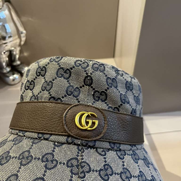 ￥Gucci Gucci Classic Model Old Flower Fisherman's Hat, Unisex, Head Circumference 57cm