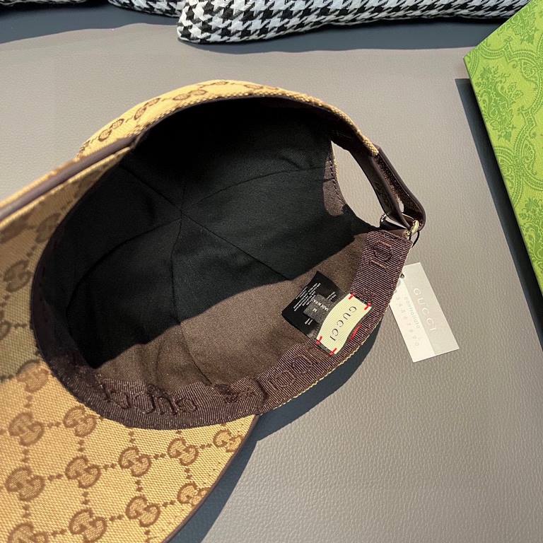 Wannabe classic model shipment!With box cloth bag, Gucci (Gucci) classic original single baseball cap     counter 11 open mold customized, the highest version, the original canvas material   head layer cowhide, light and