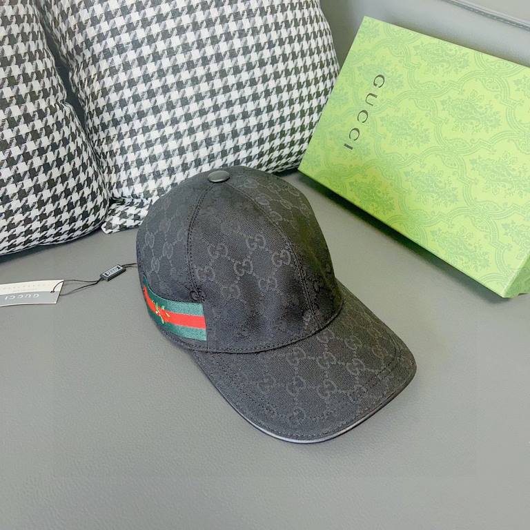 Gucci baseball cap.With box cloth bag, Gucci (Gucci) classic original single baseball cap, flower webbing, counter 11 open mold customized, the highest version, the original canvas material   head layer cowhide, lightwei