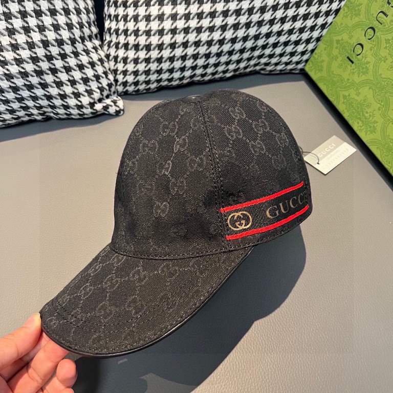 With box bag, Gucci (Gucci) spring and summer new original single baseball cap, logo webbing, 11 open mold customized, original canvas material   head layer cowhide, the generation of the purchase of popular, men and wom