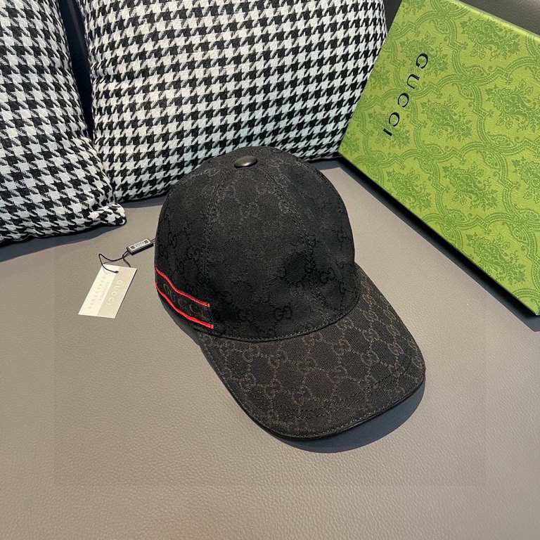 With box bag, Gucci (Gucci) spring and summer new original single baseball cap, logo webbing, 11 open mold customized, original canvas material   head layer cowhide, the generation of the purchase of popular, men and wom