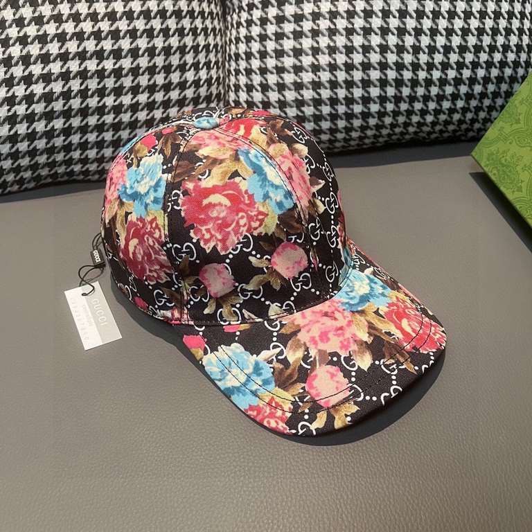 GucciWith box bag, Gucci (Gucci) new original single baseball cap, rose, 11 open mold customized, dark pattern small double G, details comparable to the counter, the original canvas material   head layer cowhide, the qua