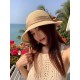 ￥Gucci Gucci Straw Hat, Celebrity Style Sun Hat, Satin Bow Flap, Head Circumference 57cm