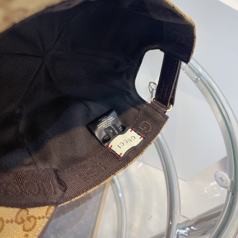 With box cloth bag, Gucci (Gucci) classic original single baseball cap   counter 11 open mold customized, the highest version, the original canvas material   head layer cowhide, cotton lining, lightweight and breathable!