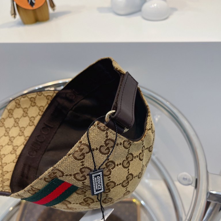 With box cloth bag, Gucci (Gucci) classic original single baseball cap   counter 11 open mold customized, the highest version, the original canvas material   head layer cowhide, cotton lining, lightweight and breathable!