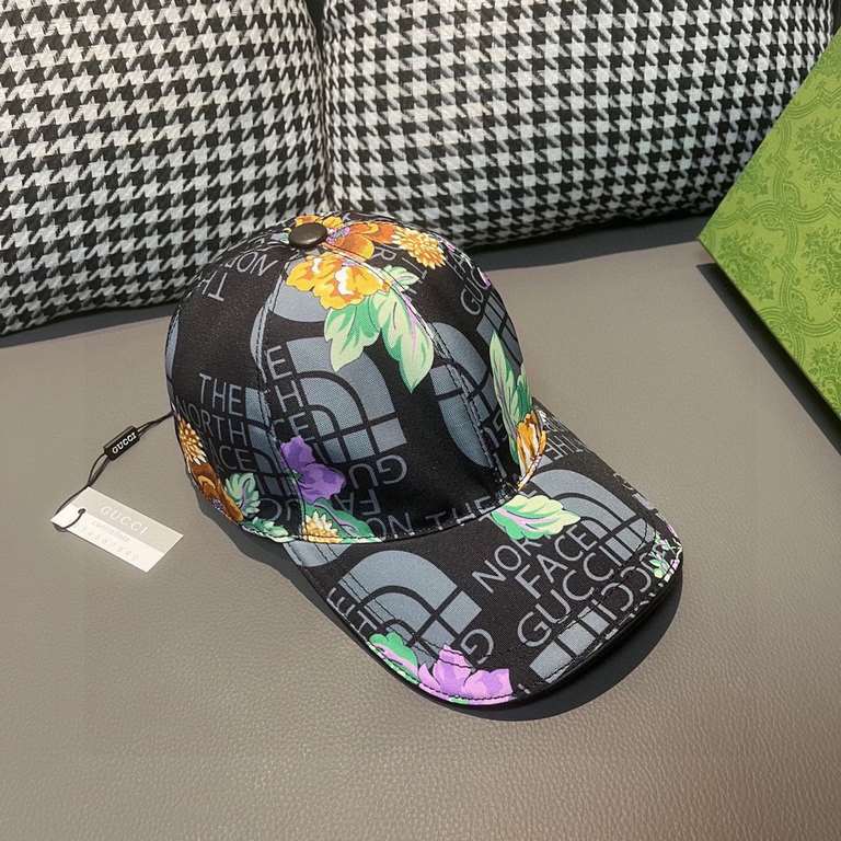 Gucci (Gucci) new original single baseball cap.With box cloth bag, Gucci (Gucci) new original single baseball cap, Gucci north face printing, counter 11, imported canvas   head cowhide, generation purchase popular, men a