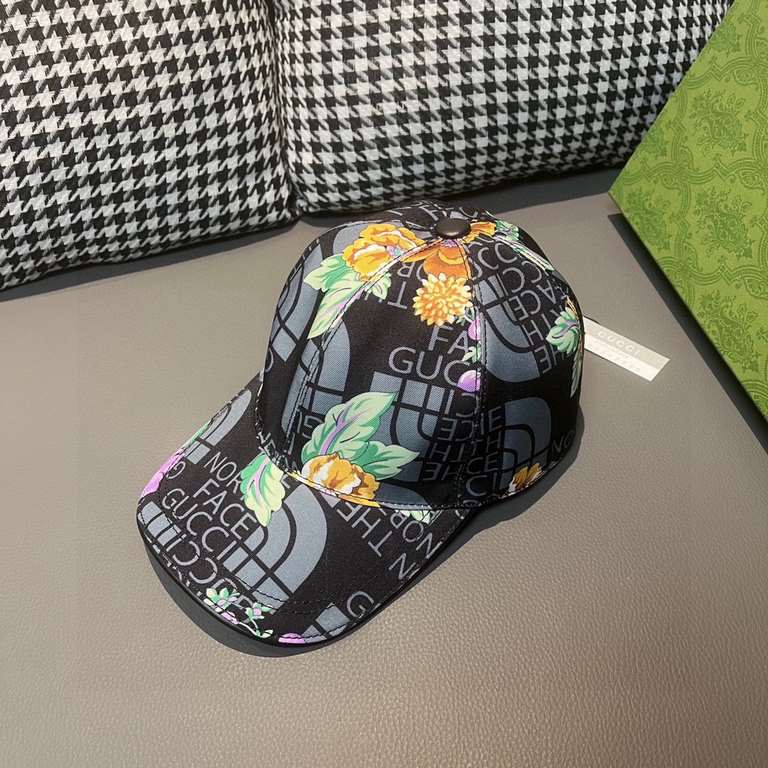 Gucci (Gucci) new original single baseball cap.With box cloth bag, Gucci (Gucci) new original single baseball cap, Gucci north face printing, counter 11, imported canvas   head cowhide, generation purchase popular, men a