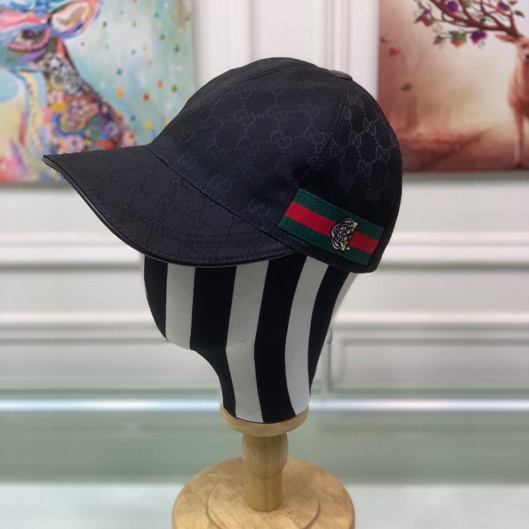 With box bag, Gucci (Gucci) new original single baseball cap, tiger head webbing, 11 open mold customized, heavy embroidery, details comparable to the counter, the original canvas material   head cowhide, the quality is 