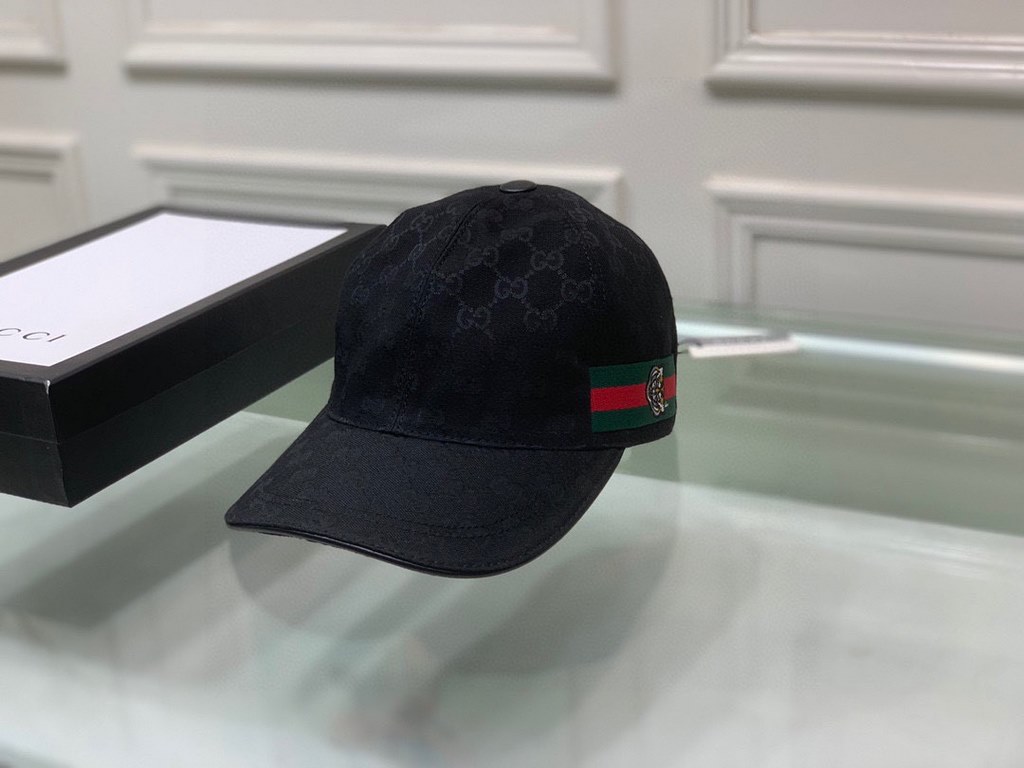 With box bag, Gucci (Gucci) new original single baseball cap, tiger head webbing, 11 open mold customized, heavy embroidery, details comparable to the counter, the original canvas material   head cowhide, the quality is 