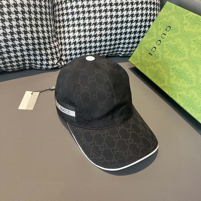 Gucci baseball cap.With box cloth bag, Gucci (Gucci) classic original single baseball cap, logo webbing counter 11 open mold customized, the highest version, the original canvas material   head layer cowhide, cotton lini