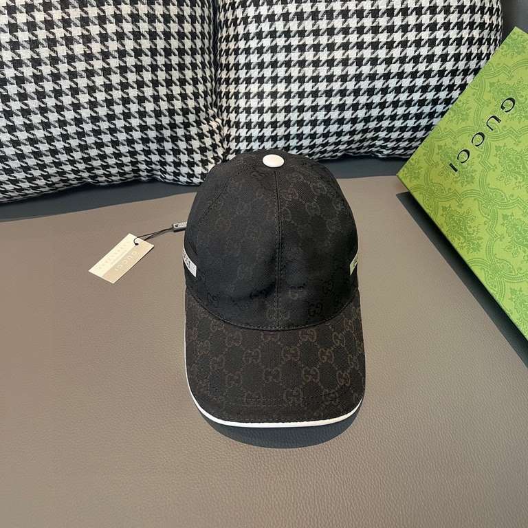 Gucci baseball cap.With box cloth bag, Gucci (Gucci) classic original single baseball cap, logo webbing counter 11 open mold customized, the highest version, the original canvas material   head layer cowhide, cotton lini