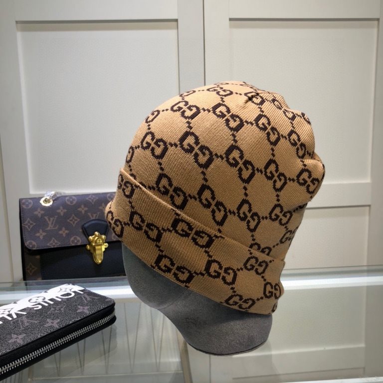 GUCCI Gucci official website classic series! The latest wool blend knit cap,   official website original single reproduction. Very soft pro-skin, elasticity is very good   texture and very versatile style ~ very warm, fa