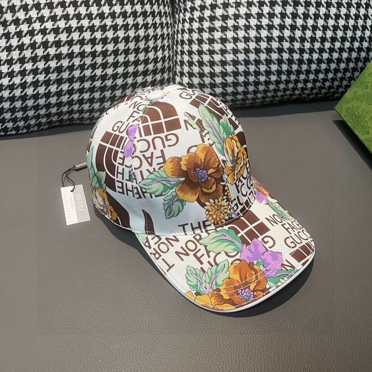 Gucci (Gucci) new original single baseball cap.With box cloth bag, Gucci (Gucci) new original single baseball cap, Gucci north face printing, counter 11, imported canvas   head cowhide, generation purchase popular, men a