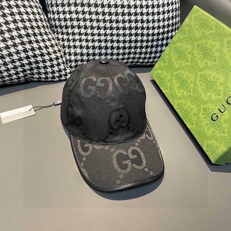 Gucci Gucci Baseball CapsWith packaging cloth bag, Gucci Gucci new original single baseball cap, large double G, counter 11 open mold customized, original canvas fabric   head layer cowhide, lightweight and breathable! B