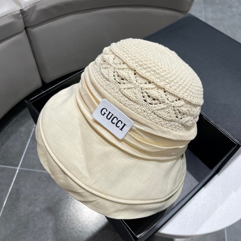 Gucci Gucci Straw Hat, 2023 New Rolled Bowler Hat Foldable, Head Circumference 57cm