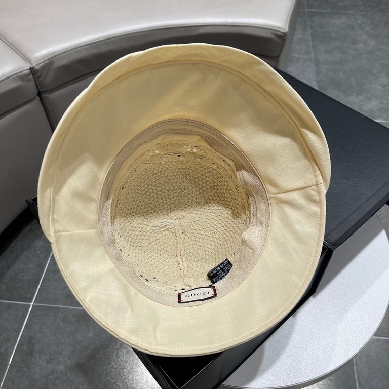 Gucci Gucci Straw Hat, 2023 New Rolled Bowler Hat Foldable, Head Circumference 57cm