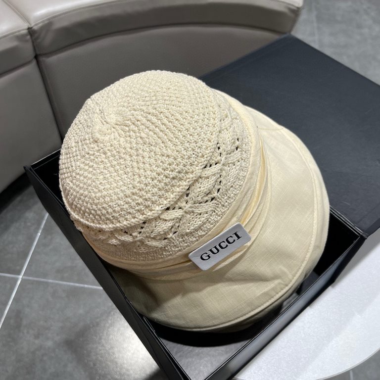 Gucci Gucci Straw Hat, 2023 New Rolled Bowler Hat Foldable, Head Circumference 57cm