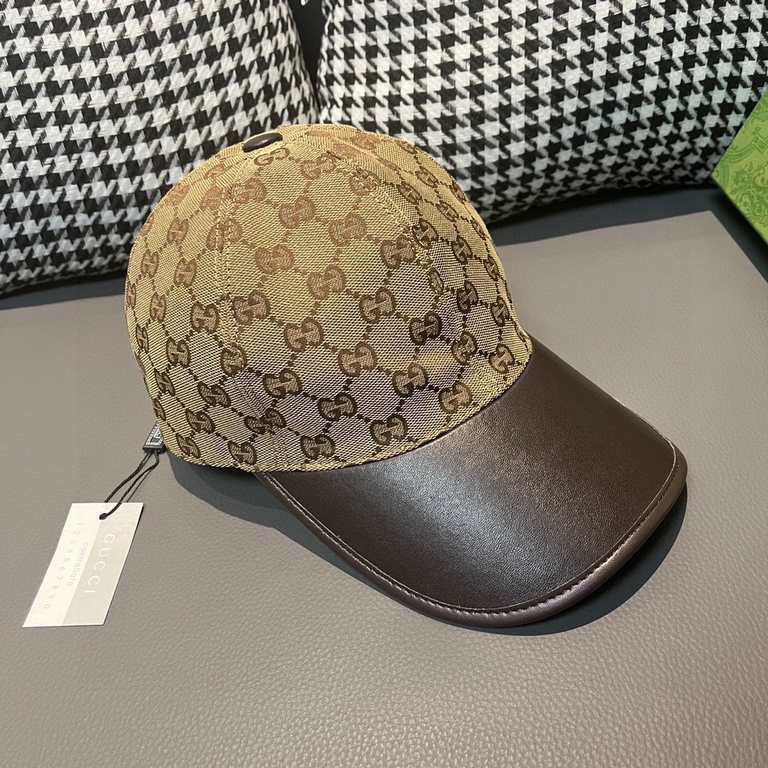 Gucci (Gucci) new original single baseball capWith box cloth bag, Gucci (Gucci) new original single baseball cap, canvas spelling leather, counter hot models, 11 open mold customized, original canvas material   head laye