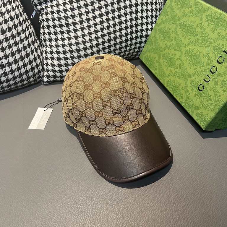 Gucci (Gucci) new original single baseball capWith box cloth bag, Gucci (Gucci) new original single baseball cap, canvas spelling leather, counter hot models, 11 open mold customized, original canvas material   head laye