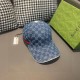 With box cloth bag, Gucci (Gucci) classic original single baseball cap, double G denim jacquard, retro design, counter 11 open mold order! Original denim fabric   head layer cowhide, lightweight and breathable! In-kind s