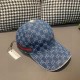 With box cloth bag, Gucci (Gucci) classic original single baseball cap, double G denim jacquard, retro design, counter 11 open mold order! Original denim fabric   head layer cowhide, lightweight and breathable! In-kind s