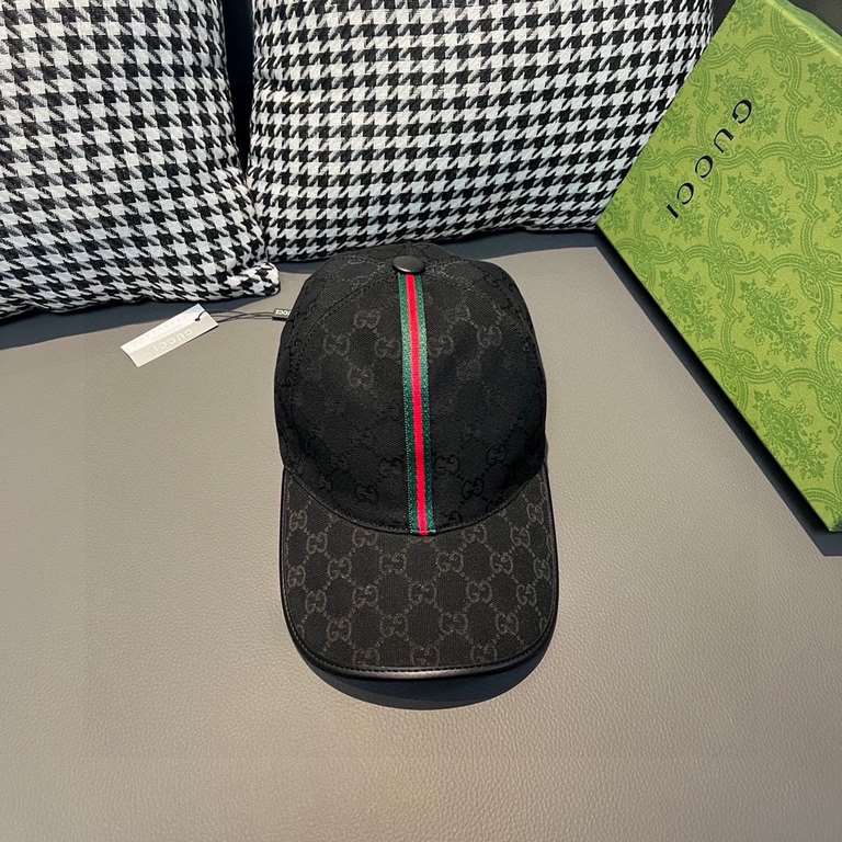 With packaging bag, Gucci (Gucci) classic original single baseball cap, vertical stripes of small webbing, 11 open molded to order, the original canvas material   head layer cowhide, leather wrapped handsome and stylish,