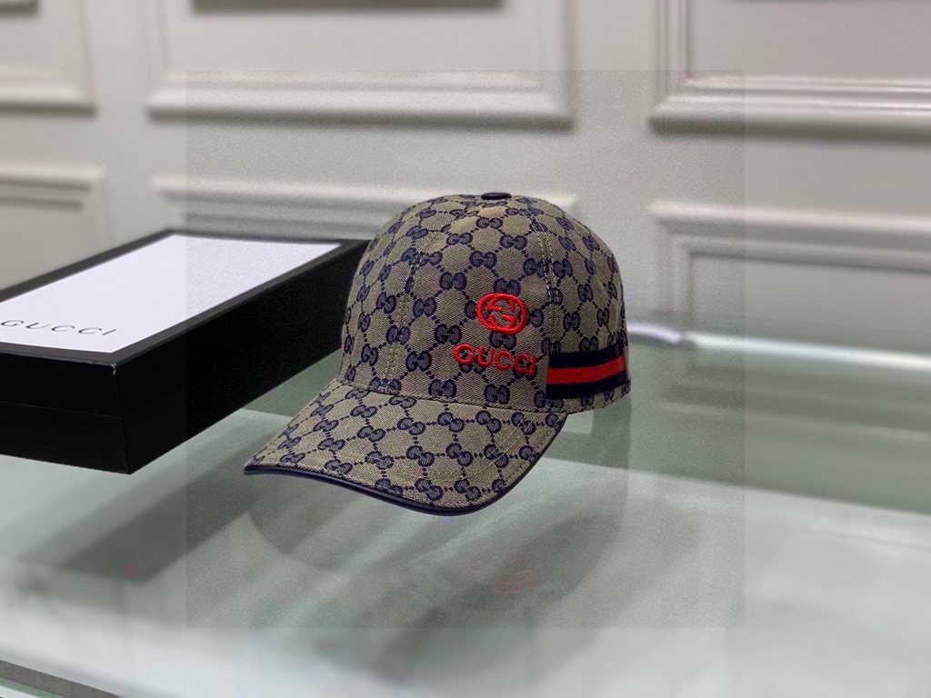 Wannabe classic model shipment!With box cloth bag, Gucci (Gucci) classic original single baseball cap    gucci small embroidery, counter 11 open mold customized, the highest version, the original canvas material   head l