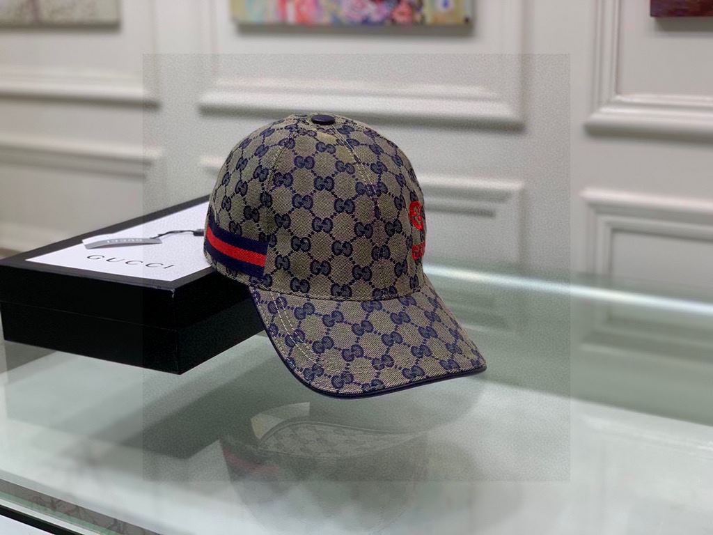 Wannabe classic model shipment!With box cloth bag, Gucci (Gucci) classic original single baseball cap    gucci small embroidery, counter 11 open mold customized, the highest version, the original canvas material   head l