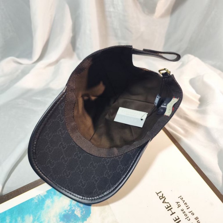 With box bag, Guci Gucci new original single baseball cap, counter 11 open mold customized, heavy embroidery, original canvas material   head layer cowhide, lightweight and breathable! Superb quality, basic head circumfe