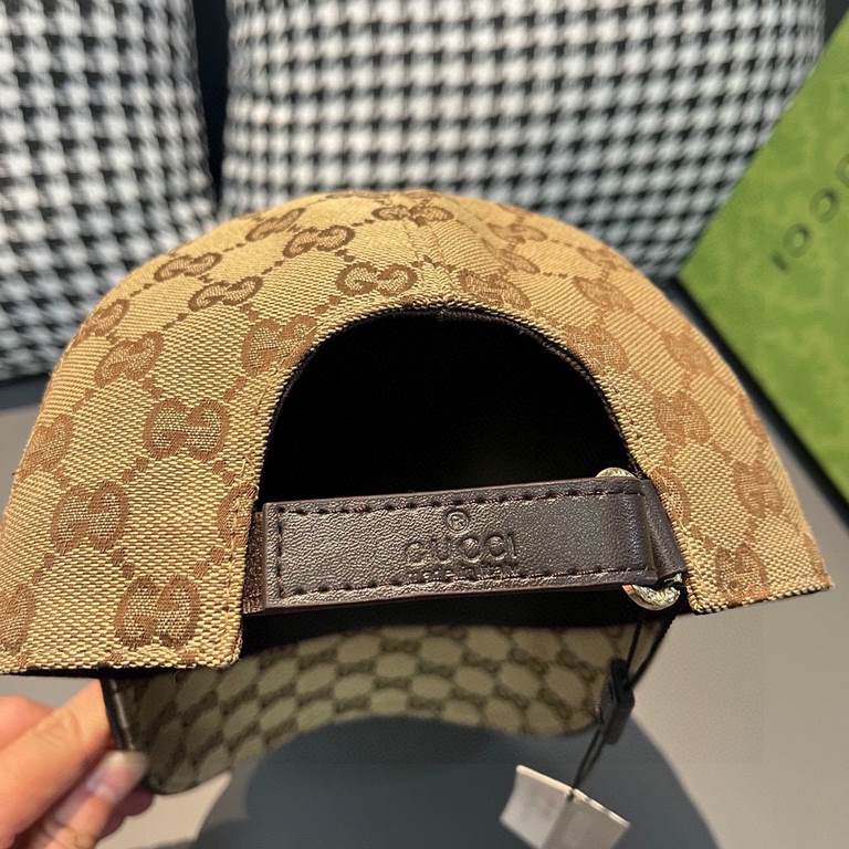 With box bag, Gucci (Gucci) spring and summer new original single baseball cap, logo webbing, 11 open mold customized, original canvas material   head layer cowhide, the generation of the purchase of popular, men and wom