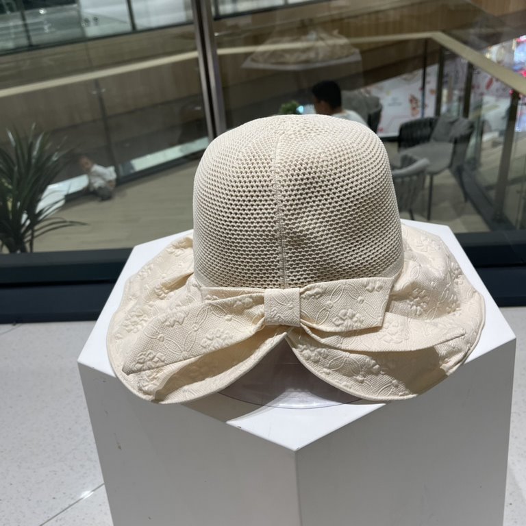 GUCCI Gucci new sun hat female summer UV large brim beach fisherman hat face shielding sunscreen UV color gel sun hat