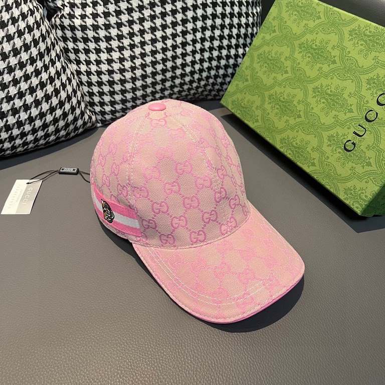 Gucci baseball cap.With box bag, Gucci (Gucci) new original single baseball cap, tiger head webbing, 11 open mold customized, heavy embroidery, details comparable to the counter, the original canvas material   head layer