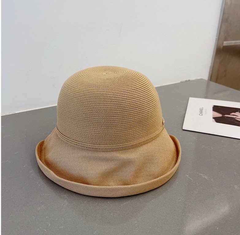 Gucci Gucci Straw Hat, Horseshoe Button Rolled Bowler Hat Foldable, Head Circumference 57cm