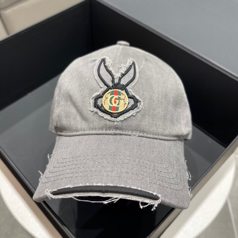 Gucci GUCCI baseball cap   2023 early spring official website denim washed new Gucci baseball cap, the original quality of the original single fire    Craftsmanship is very exquisite High-grade atmosphere upscale! Low-ke