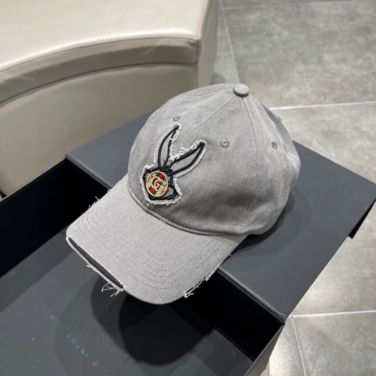 Gucci GUCCI baseball cap   2023 early spring official website denim washed new Gucci baseball cap, the original quality of the original single fire    Craftsmanship is very exquisite High-grade atmosphere upscale! Low-ke