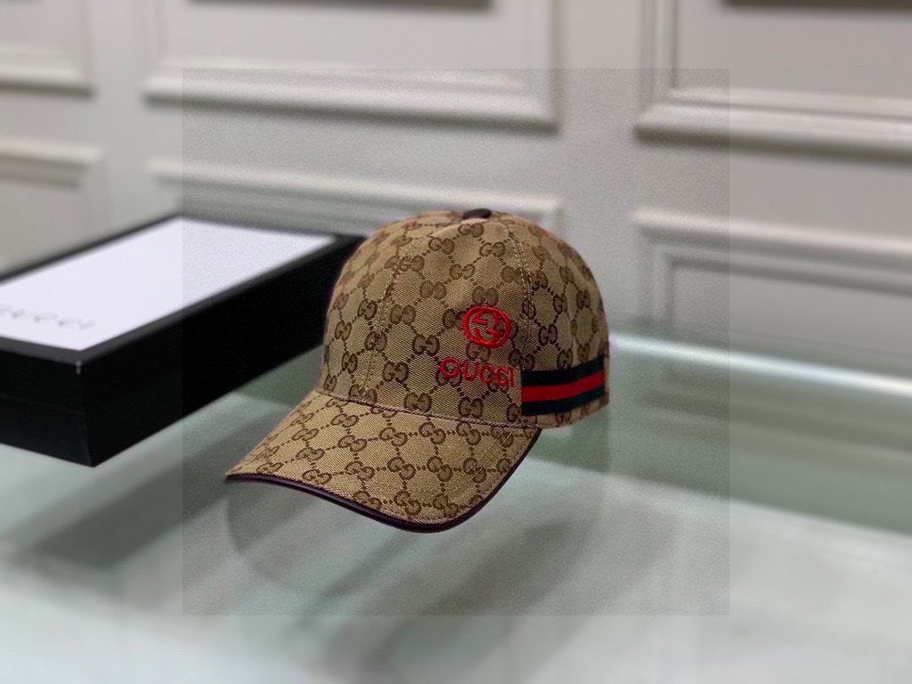 Wannabe classic model shipment!With box cloth bag, Gucci (Gucci) classic original single baseball cap    gucci small embroidery, counter 11 open mold customized, the highest version, the original canvas material   head l