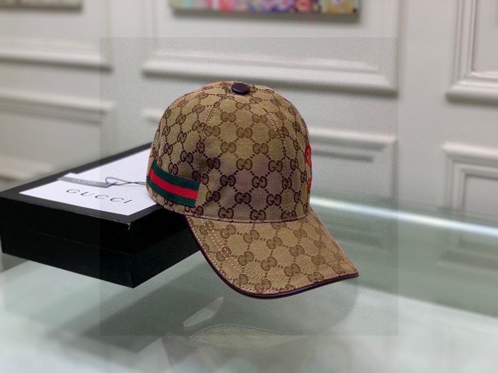 Wannabe classic model shipment!With box cloth bag, Gucci (Gucci) classic original single baseball cap    gucci small embroidery, counter 11 open mold customized, the highest version, the original canvas material   head l