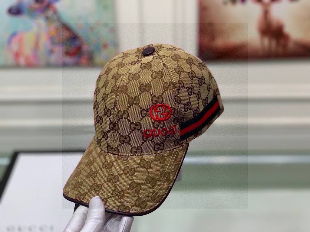 Wannabe classic model shipment!With box cloth bag, Gucci (Gucci) classic original single baseball cap    gucci small embroidery, counter 11 open mold customized, the highest version, the original canvas material   head l