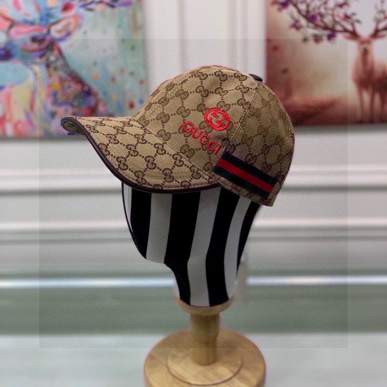 Wannabe classic model shipment!With box cloth bag, Gucci (Gucci) classic original single baseball cap    gucci small embroidery, counter 11 open mold customized, the highest version, the original canvas material   head l