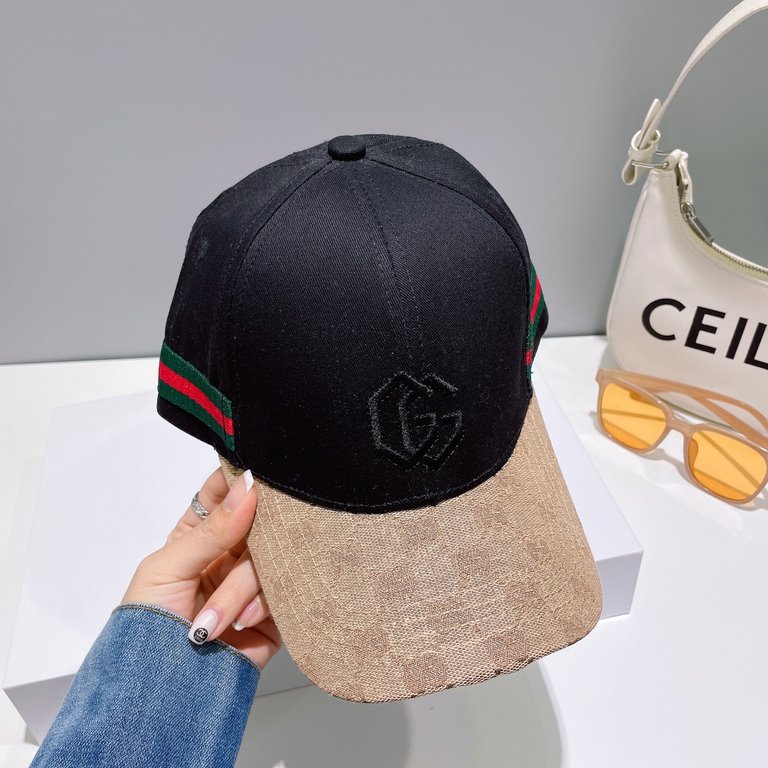 GUCCI Gucci] 2 official website synchronization on-line   Korean version of the new new   original quality fashion models   men and women universal baseball cap   advanced jacquard 4D geological fabrics high-end quality 