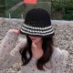 Gucci GUCCI summer women's new hollow colorblocking knitted small pot hat outdoor sunshade sunscreen fisherman hat fashion bucket hat