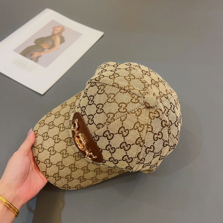 Gucci (Gucci) ~ new original single baseball cap double G, 11 open mold customized, the highest version of the cotton lining, lightweight and breathable, physical shooting!