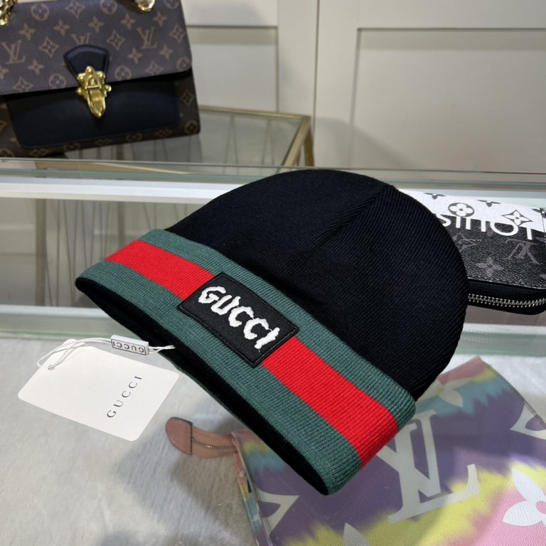 [Gucci GUCCI official website classic models, small red book explosion! 70 percent wool, 30 rabbit hair knit cap! Men and women with the same models, thickened more warm, fashionable and popular   texture first-class, th