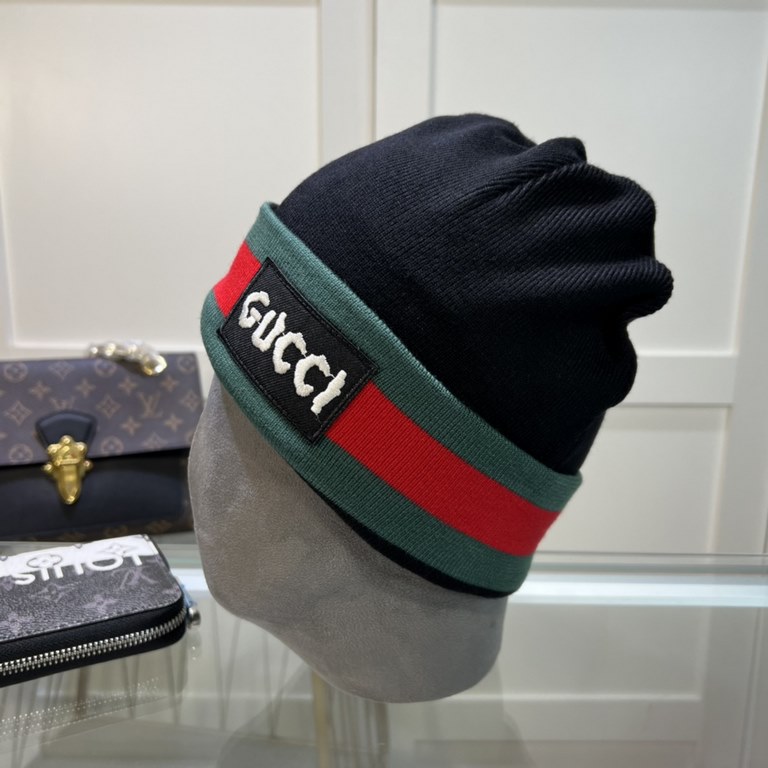 [Gucci GUCCI official website classic models, small red book explosion! 70 percent wool, 30 rabbit hair knit cap! Men and women with the same models, thickened more warm, fashionable and popular   texture first-class, th